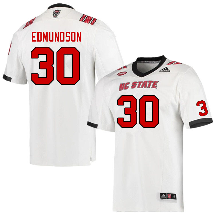 Men #30 Darius Edmundson NC State Wolfpack College Football Jerseys Sale-White